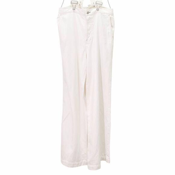 GAP Wide Leg Suspender Jeans White Denim Pants with Suspenders Size 31 | 12 Long - Picture 9 of 15